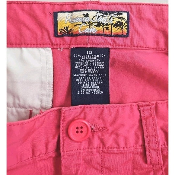 Havana Jacks Cafe ~Woman Size 10~ Coral Pink Straight Rayon High Rise Crop Pants - Picture 7 of 9